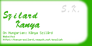 szilard kanya business card