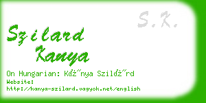 szilard kanya business card